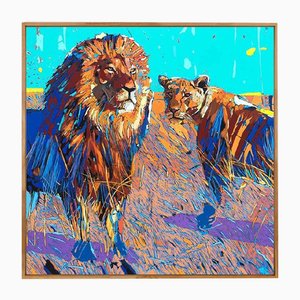 Rafal Gadowski, Lion 03, 2023, Huile sur Toile