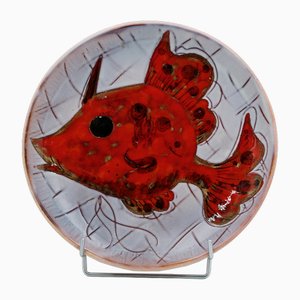 Dish with Fish Decor by Monique Brunner, 1960s