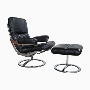 Space Age Lounge Chair and Stool, Set of 2