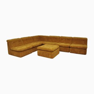 Modulares Sofa aus Gelbem Cord, 1970er, 7 Set