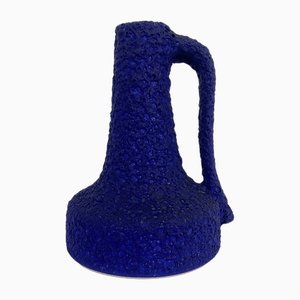 Klein Blaue Fat Lava Vase von Silberdistel, 1960er
