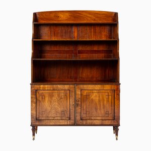 19th Century English Regency Mahogany Waterfall Bookcase