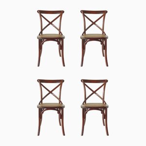 Born Beech Chairs in Woven Straw, 1990, Set of 4