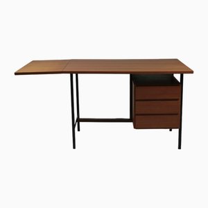 French Modernist Wooden and Metal Desk, 1950s