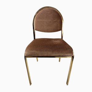 Chairs in Golden Metal and Fabric, Italy, 1970s, Set of 6