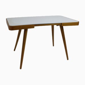 Table Basse en Hêtre et Verre, 1960s