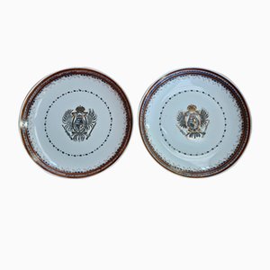 Polychrome Ceramic Dishes, Early 20th Century, Set of 2