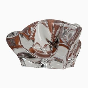 Mid-Century Organically Shaped Glass Ashtray or Bowl from Bayel Cristal of France, 1960s