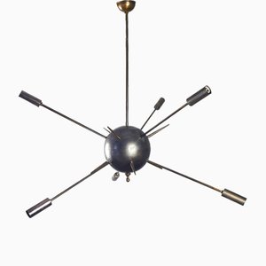 Mid-Century Sputnik Kronleuchter aus Messing von Stilnovo