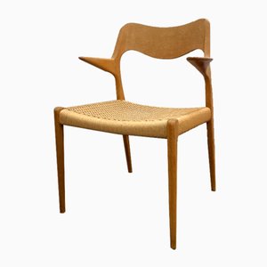 Model 55 Dining Chair in Oak and Paper Cord by Niels Otto Møller, Denmark, 1950s