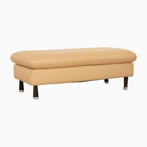 Tabouret en Cuir Beige par Willi Schillig