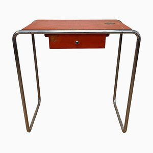 Bauhaus Modell R12 Tisch aus verchromtem Stahlrohr, Robert Slezak zugeschrieben, 1930er