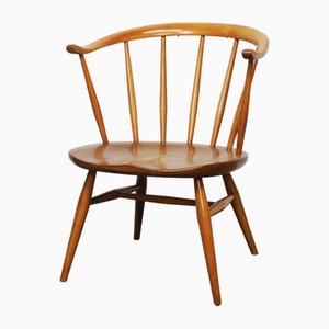 338 Elm Fireside Cowhorn Chair attributed to Ercol, 1960s