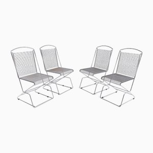 Vintage Architectural Steel Wire Chairs, Italy, Set of 4