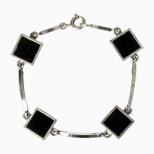 Silver and Onyx Bracelet from Niels Erik, 1960s