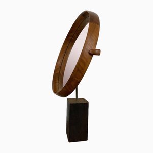 Mirror on Square Wooden Base by Östen Kristiansson, 1970s