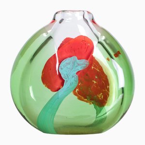 Czech Ovoid Glass Vase by Jiri Suhajek for Moser, 1970s