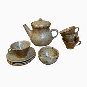 Coffee or Tea Service in Pyrite Stoneware from Monasteries of Bethlehem, Canada, 1970s, Set of 10