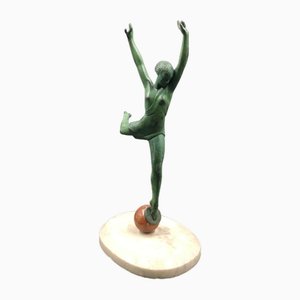 Figurine Olympia Art Déco par Pierre Le Faguays / Fayral pour Max Le Verrier, France, 1920s