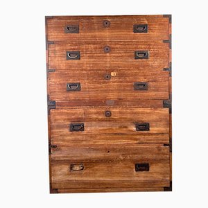 Japanese Two-Part Kimono Tansu Chests of Drawers, 1890s, Set of 2