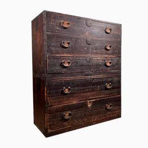 Japanese Traditional Tansu Chests of Drawers, 1920s, Set of 2