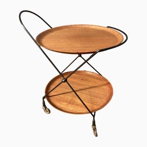 Teak and Metal Serving Trolley attributed to Åry Fanérprodukter Nybro, 1950s