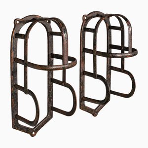 Equestrian Tack Rests in English Iron, 1890s, Set of 2