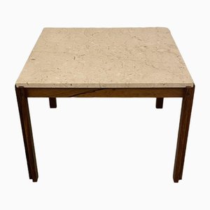 Table Basse en Palissandre et Travertin par Erik Wørts pour Ikea