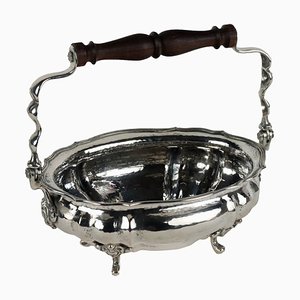 Silver Basket with Wooden Handle, Vicenza