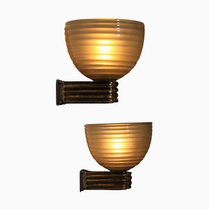 Large Sconces in Italian Murano Glass by Tomaso Buzzi, 1960s, Set of 2