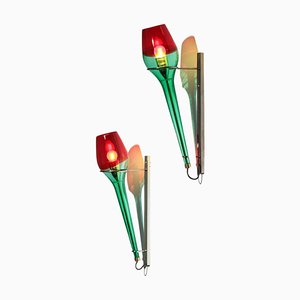 Italian Sconces by Vinicio Vianello for Vistosi, 1960s, Set of 2