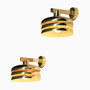 Scandinavian Brass V361 Wall Sconces attributed to Hans Agne Jakobsson for Hans-Agne Jakobsson Ab Markaryd, 1950s, Set of 2