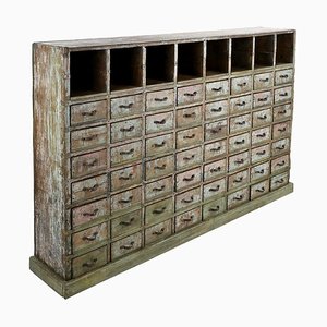 Wood Workshop Cabinet with 56 Drawers and 8 Lockers