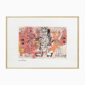 Jean-Michel Basquiat, Composición, Serigrafía, años 90, Enmarcado