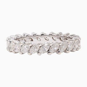 18k White Gold Eternity Ring with Marquise-Cut Diamonds