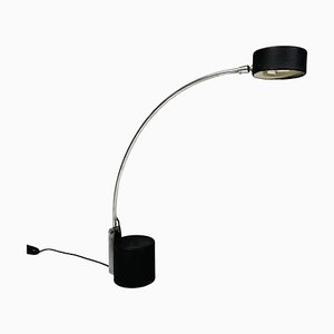 Modern Italian Adjustable Table Lamp in Black Metal, 1980s