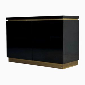 Small Black Lacquered Sideboard by J. C. Mahey, France