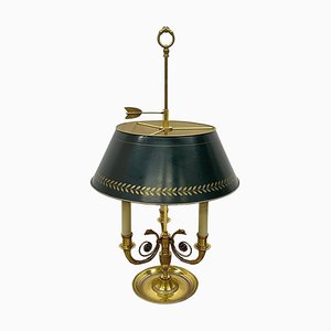Französische Bouillotte Lampe aus Messing, Mitte des 20. Jahrhunderts