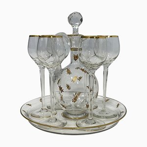 French Crystal Liquer Set, 1900s, Set of 8