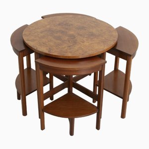 Art Deco Nesting Tables in Walnut with Karelian Birch Top, 1930, Set of 4