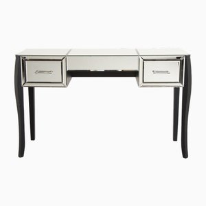 Mirrored Console Table on Ebony Serpentine Legs by Laura Ashley, 1990s