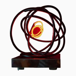 Kleine rote Neon Orb Lampe von Mark Beattie