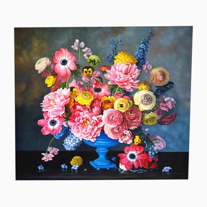 Katharina Husslein, Unsere Wege durch Blumen, Öl auf Leinwand