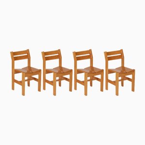 Chaises Vintage en Pin, 1960, Set de 4