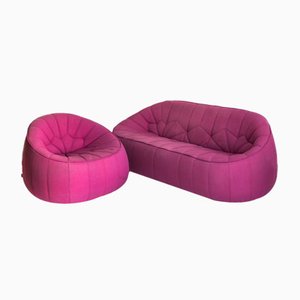 Ottoman 3-Seater Sofa and Lounge Chair by Noé Duchaufour-Laurance for Cinna / Ligne Roset, France, 2000s, Set of 2