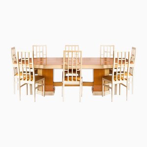 Lackierter Tisch und Stühle von Jean Claude Mahey für Roche Bobois, Frankreich, 1970er, 9 Set