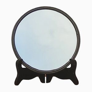 Runder Vintage Spiegel auf Stativ