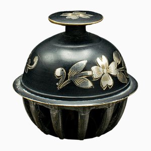Campana antica in ottone e placcatura in argento, Giappone, anni '20