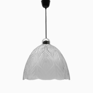 Lampada da soffitto a forma di foglia in vetro di Peill & Putzler, anni '60