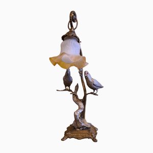 Lámpara de mesa con motivo de pájaro al estilo de Maison Jansen, años 60